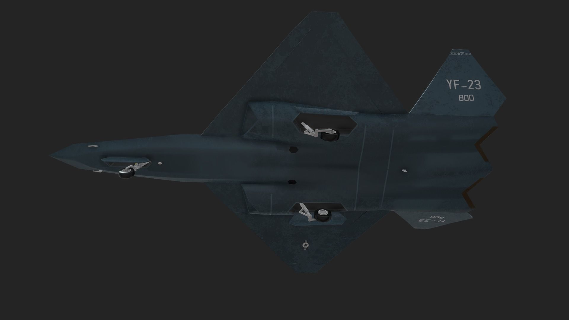 YF-23 fighter jet Low-poly 3D model_6