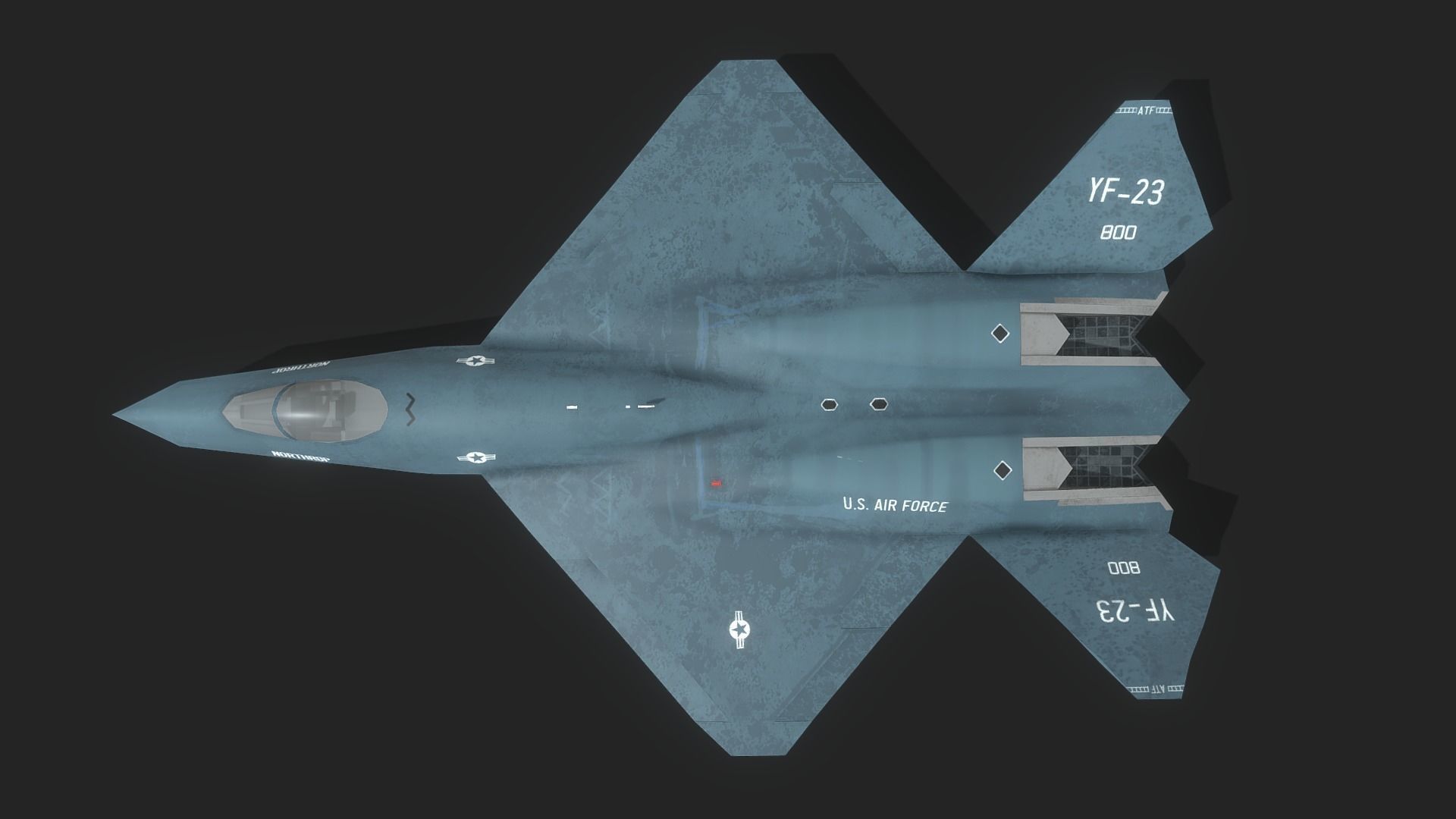 YF-23 fighter jet Low-poly 3D model_2