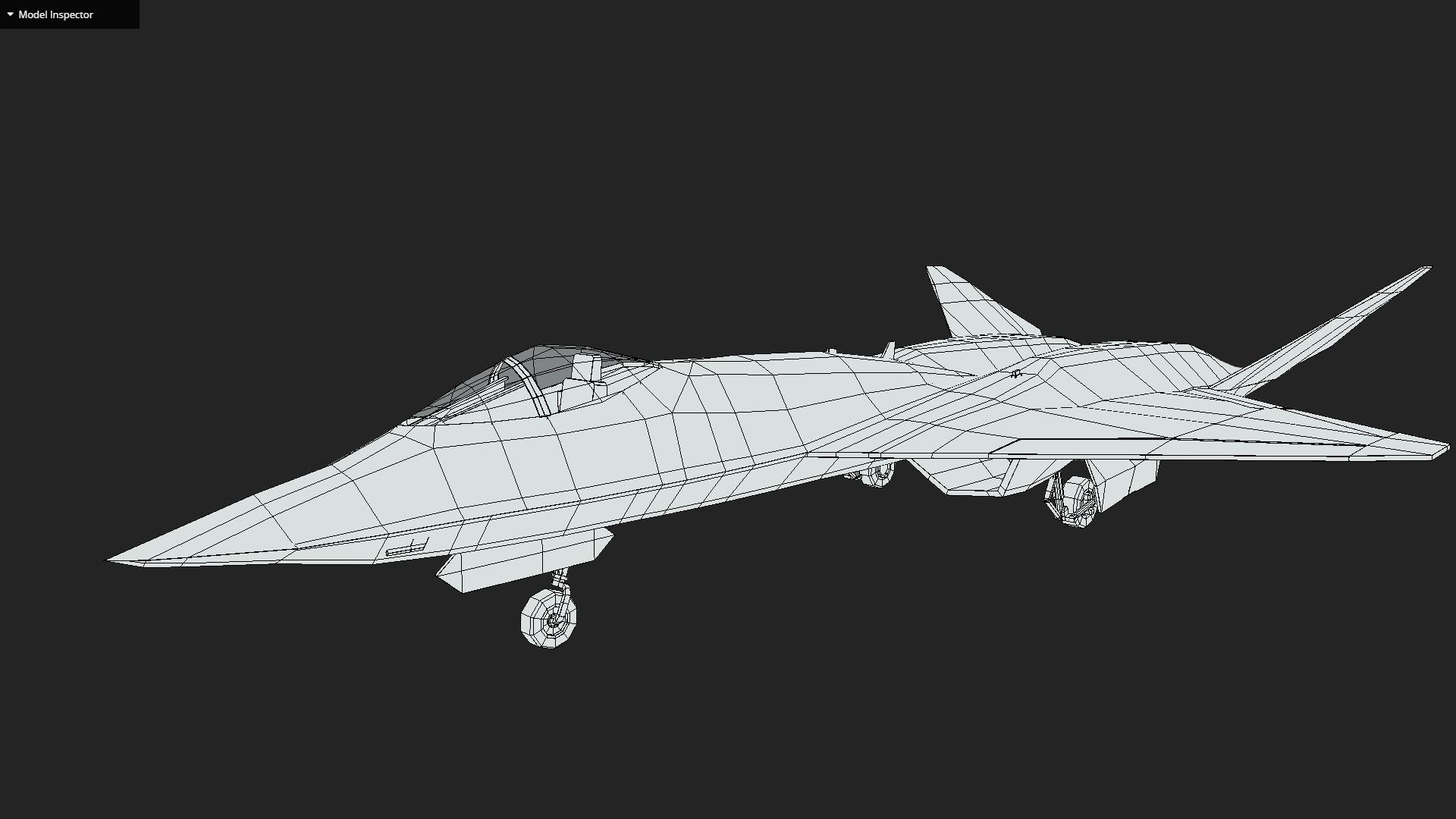 YF-23 fighter jet Low-poly 3D model_7