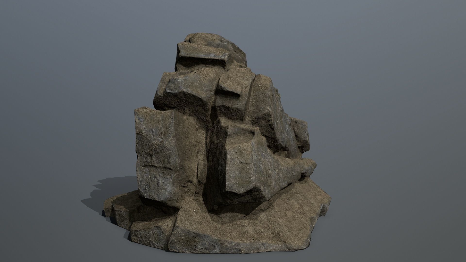 Mountain rock Low-poly 3D model_6