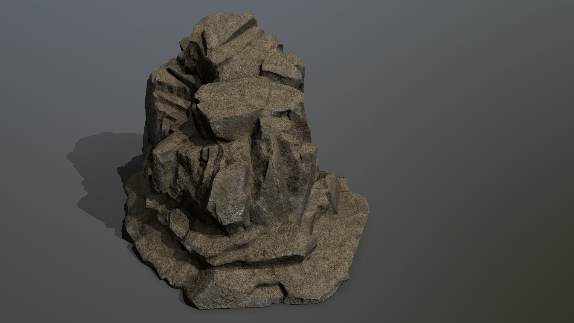 Mountain rock Low-poly 3D model_10