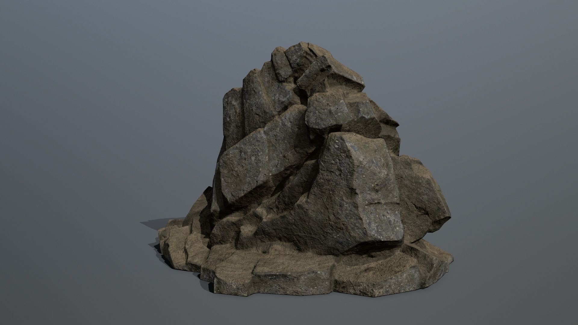 Mountain rock Low-poly 3D model_7