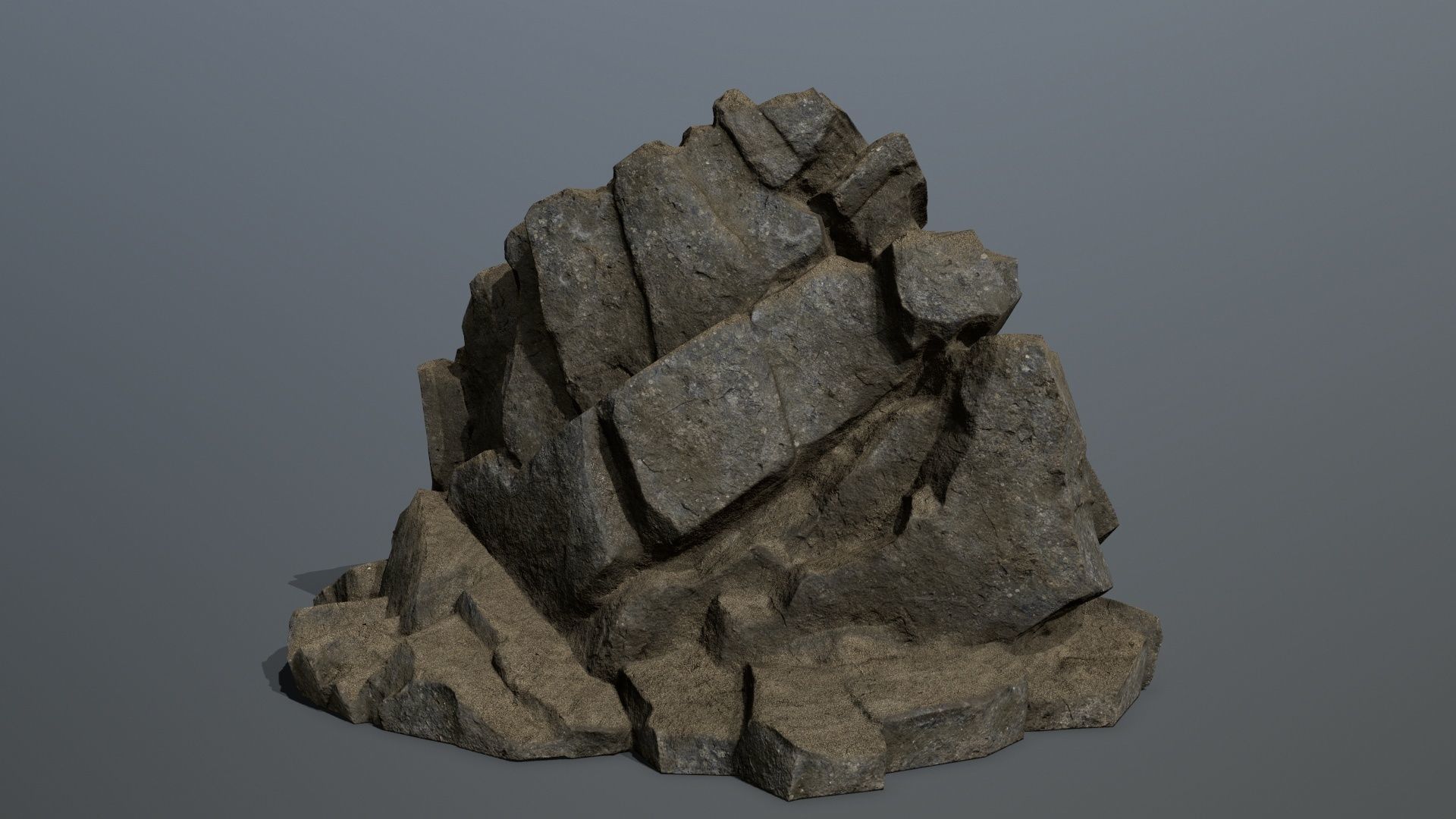 Mountain rock Low-poly 3D model_1
