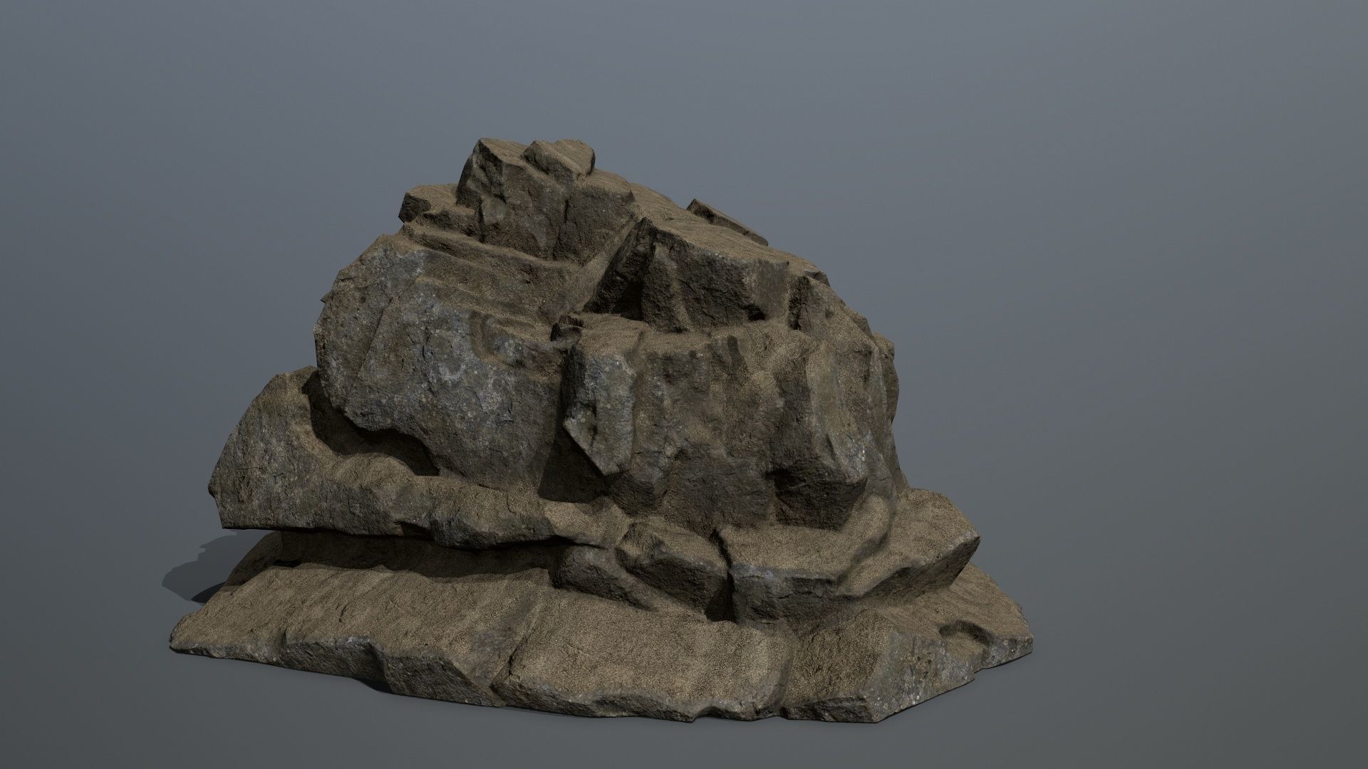 Mountain rock Low-poly 3D model_4