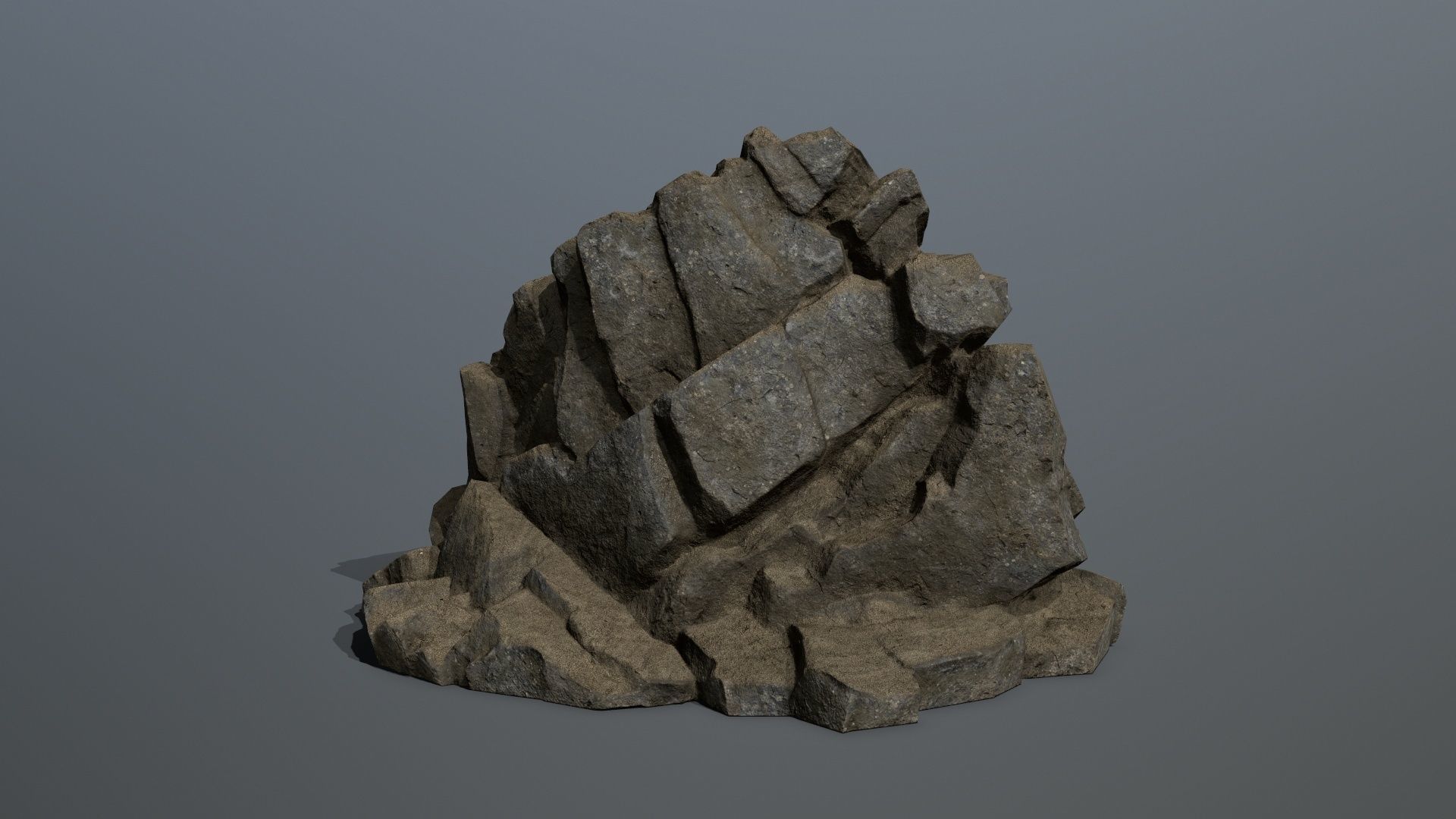 Mountain rock Low-poly 3D model_8