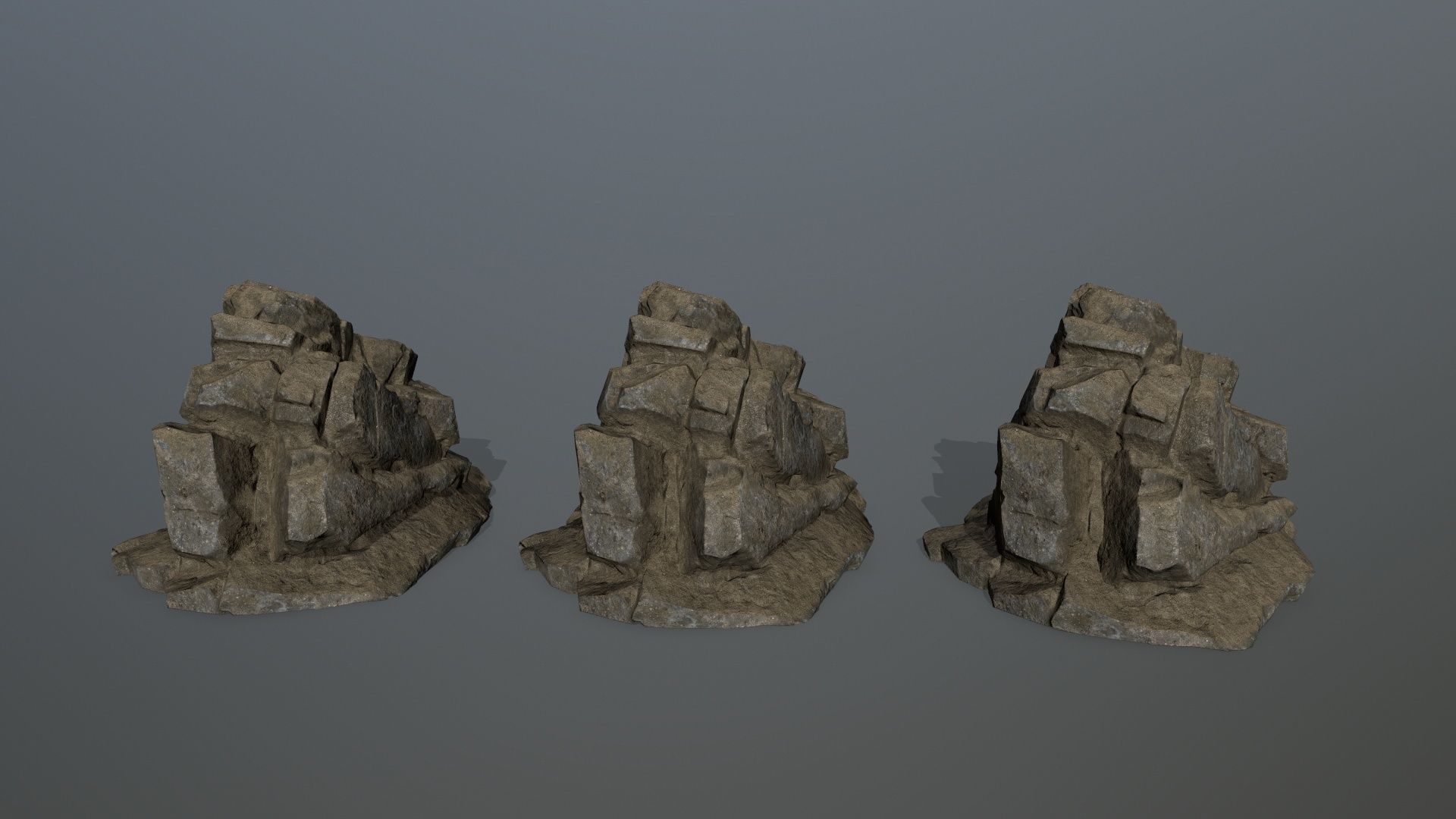 Mountain rock Low-poly 3D model_15