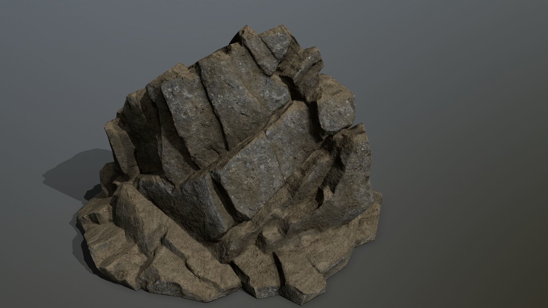 Mountain rock Low-poly 3D model_9