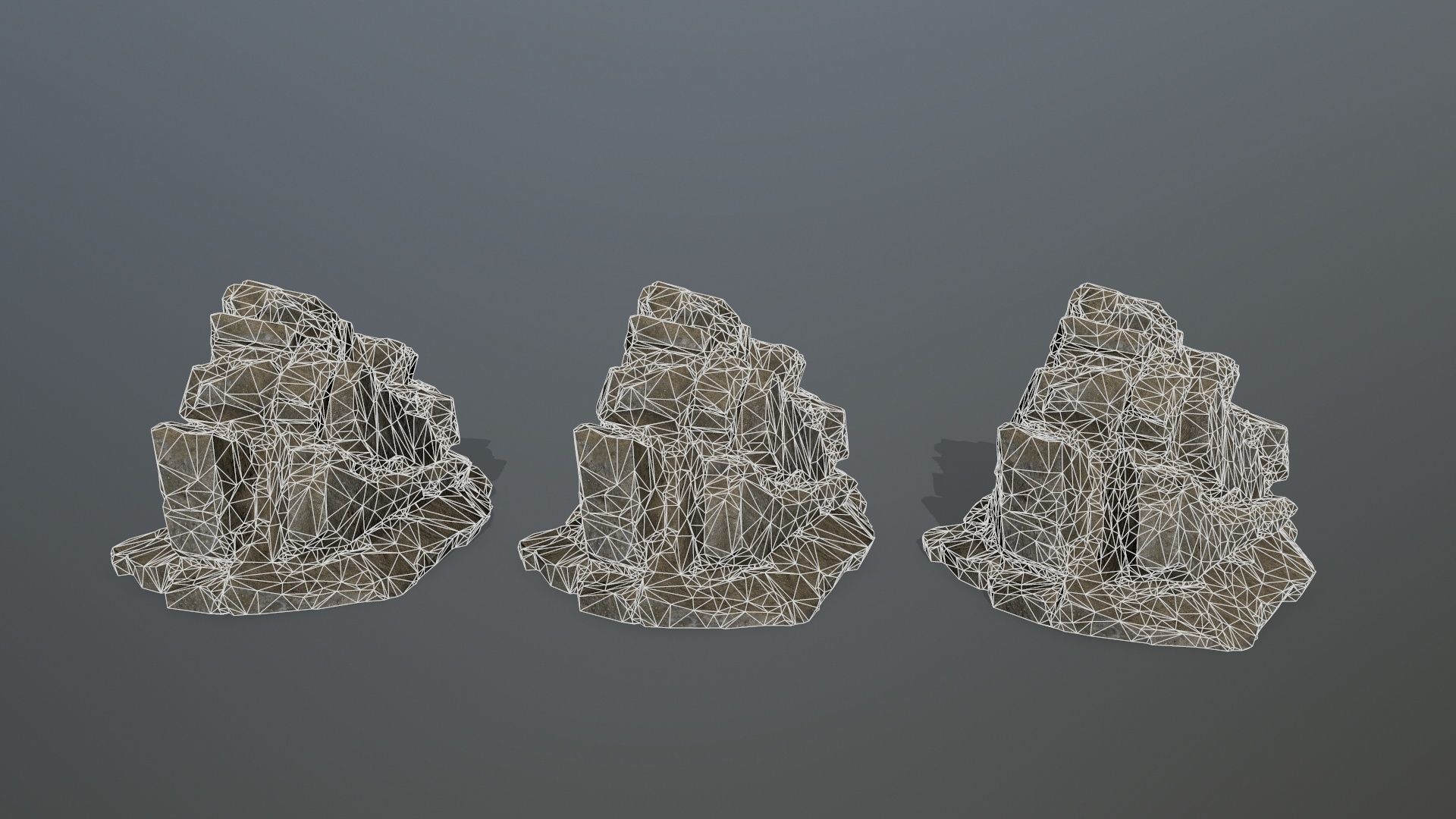 Mountain rock Low-poly 3D model_16