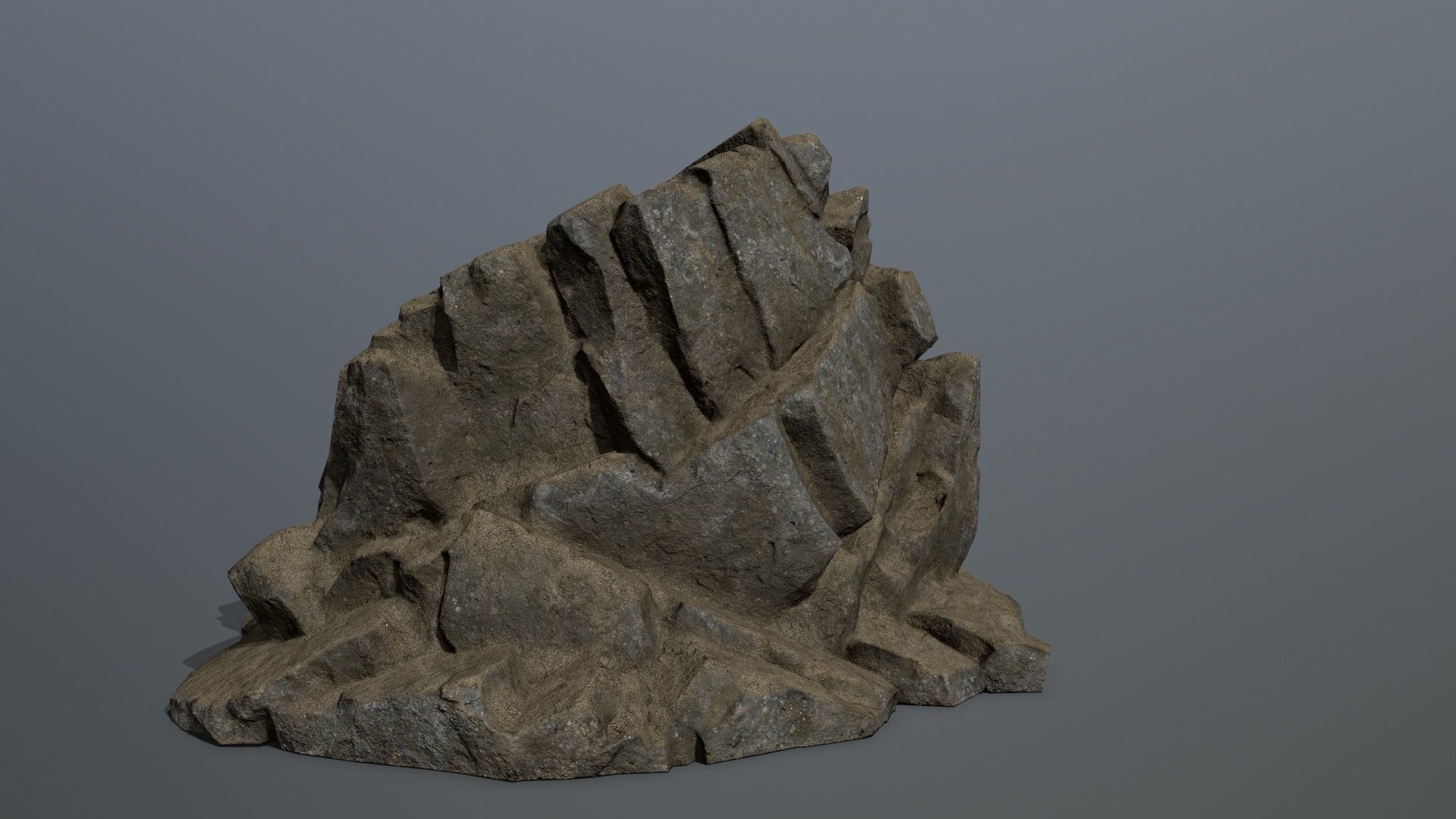 Mountain rock Low-poly 3D model_2