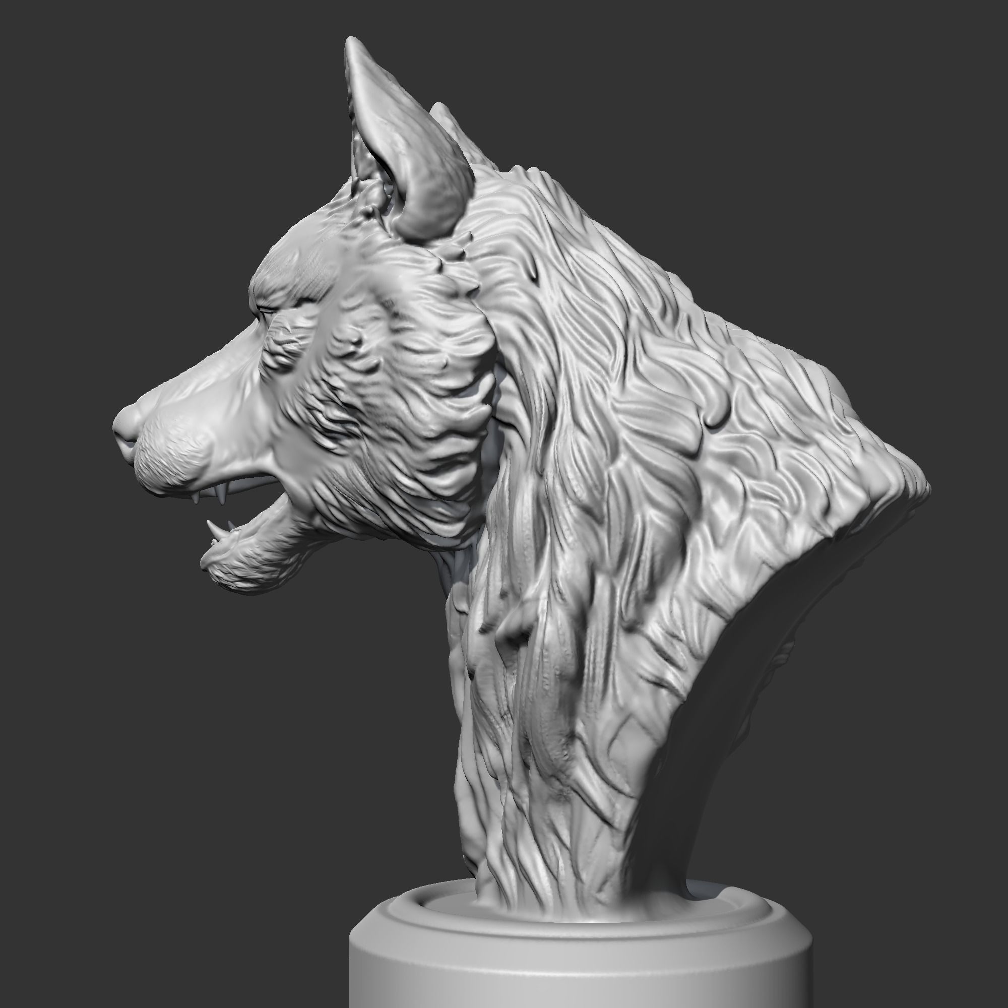 Wolf Head AM02 3D print model 3D print model_6