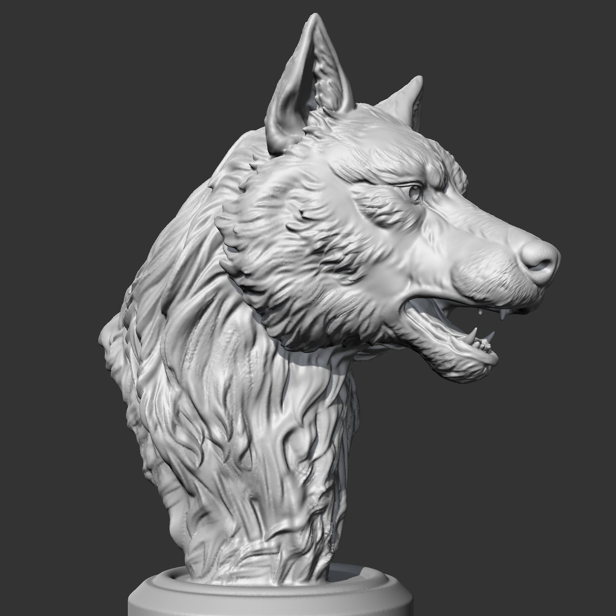 Wolf Head AM02 3D print model 3D print model_8