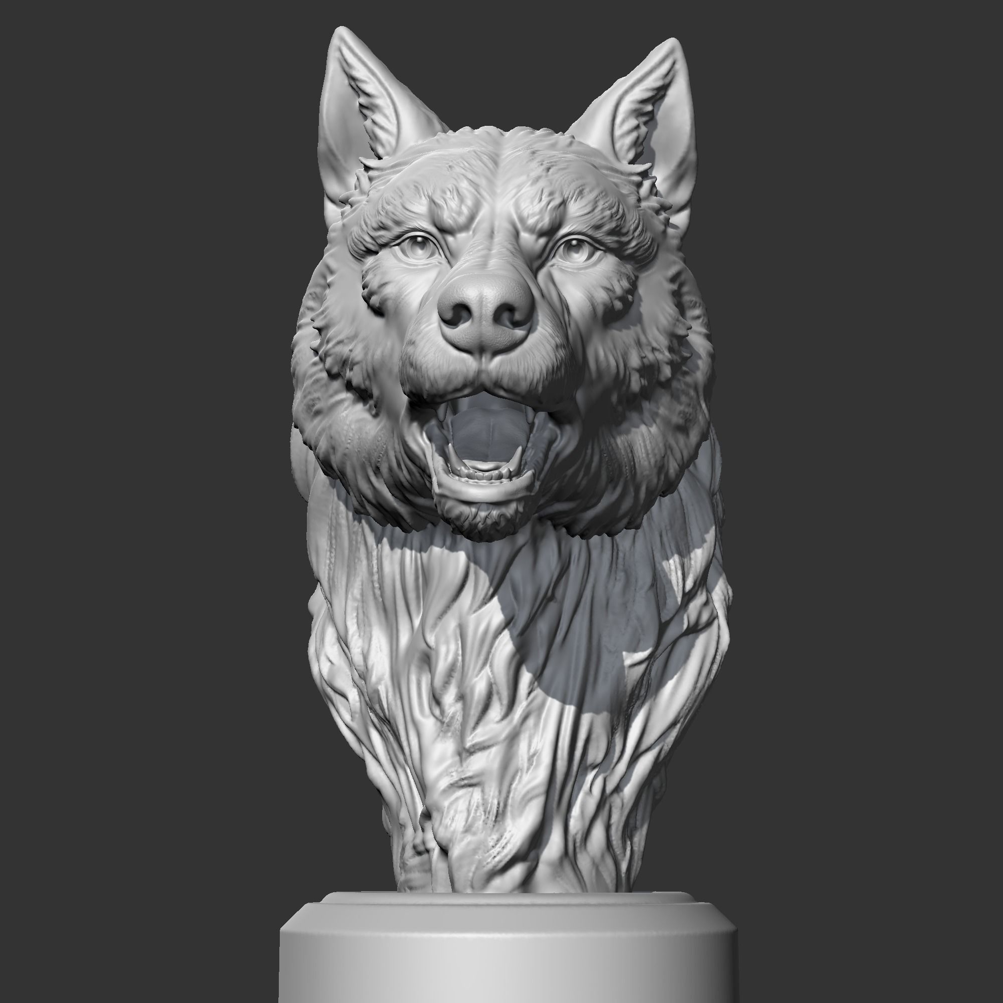 Wolf Head AM02 3D print model 3D print model_1