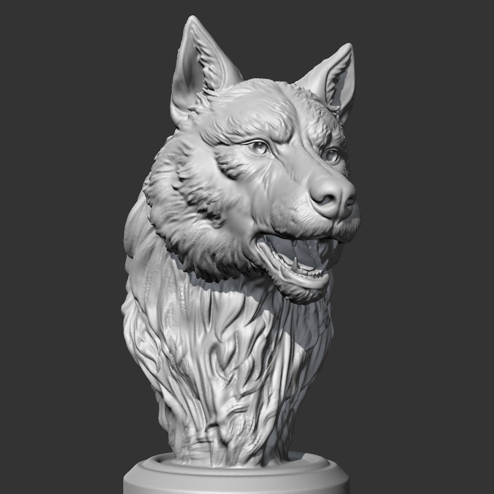 Wolf Head AM02 3D print model 3D print model_9
