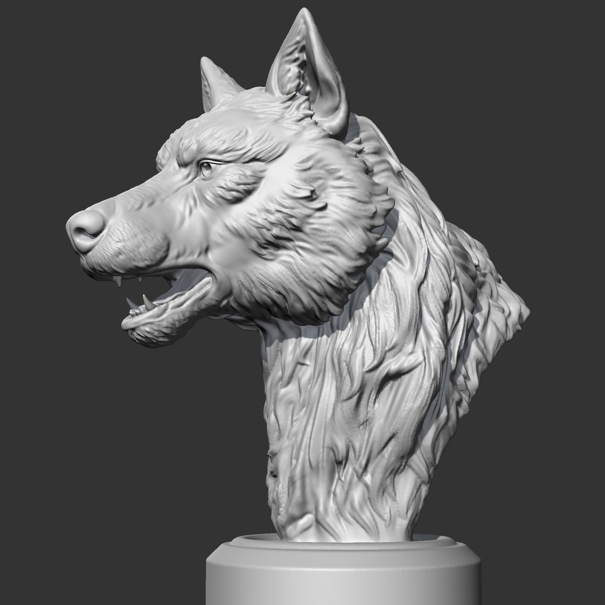 Wolf Head AM02 3D print model 3D print model_5