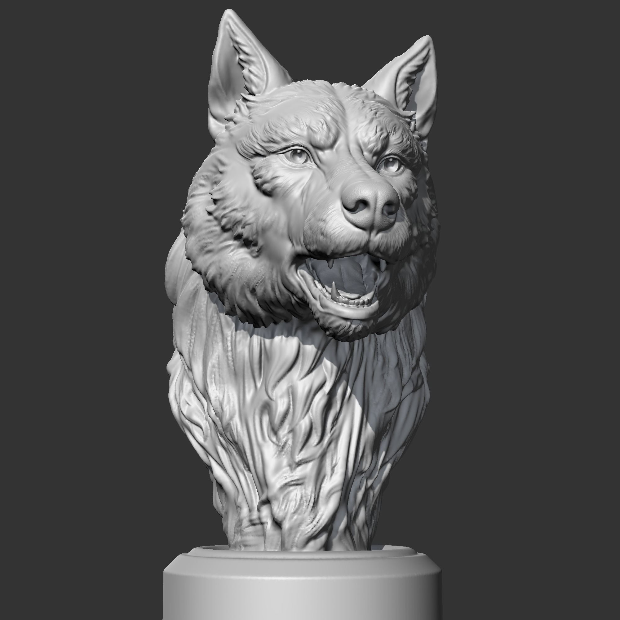Wolf Head AM02 3D print model 3D print model_3