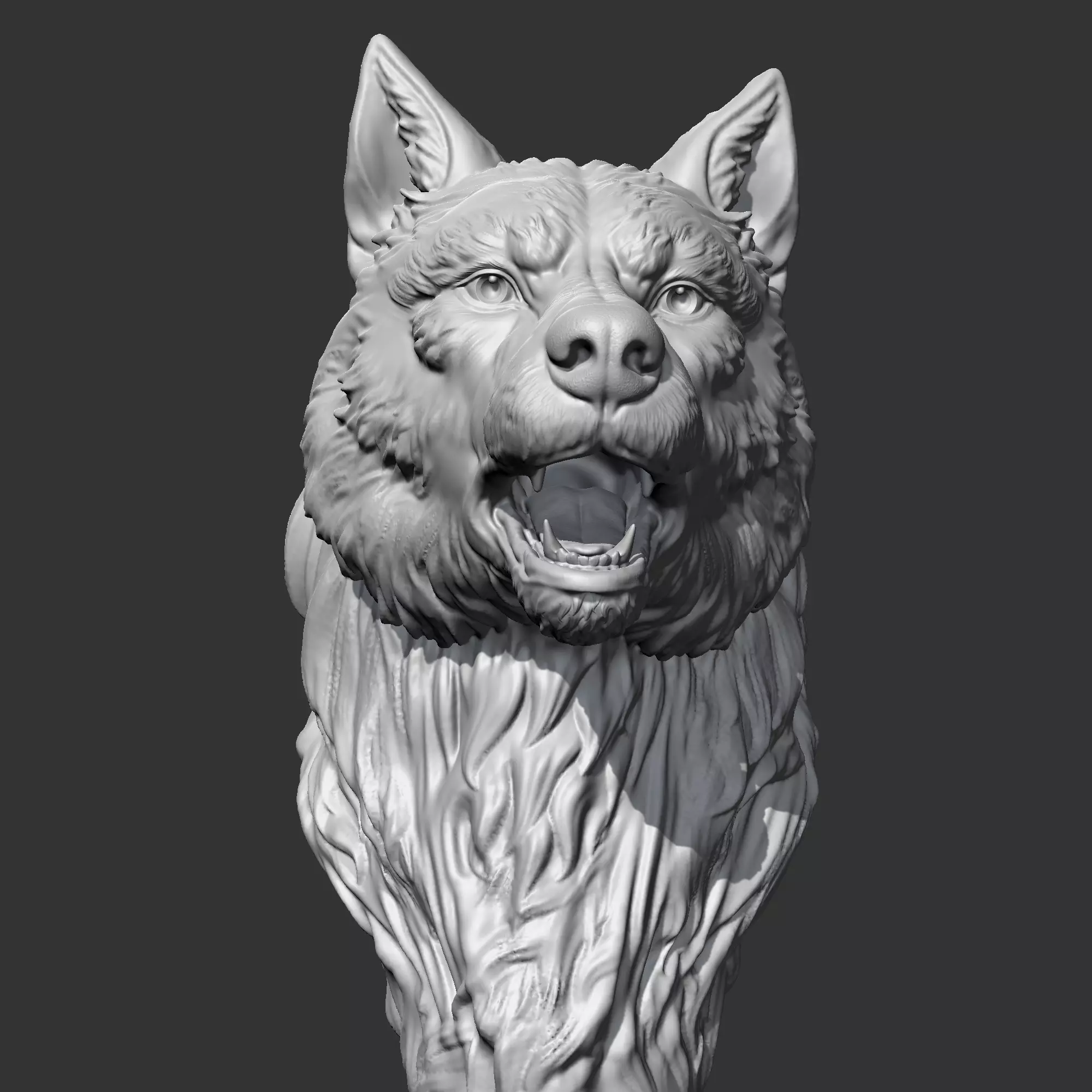 Wolf Head AM02 3D print model 3D print model_0