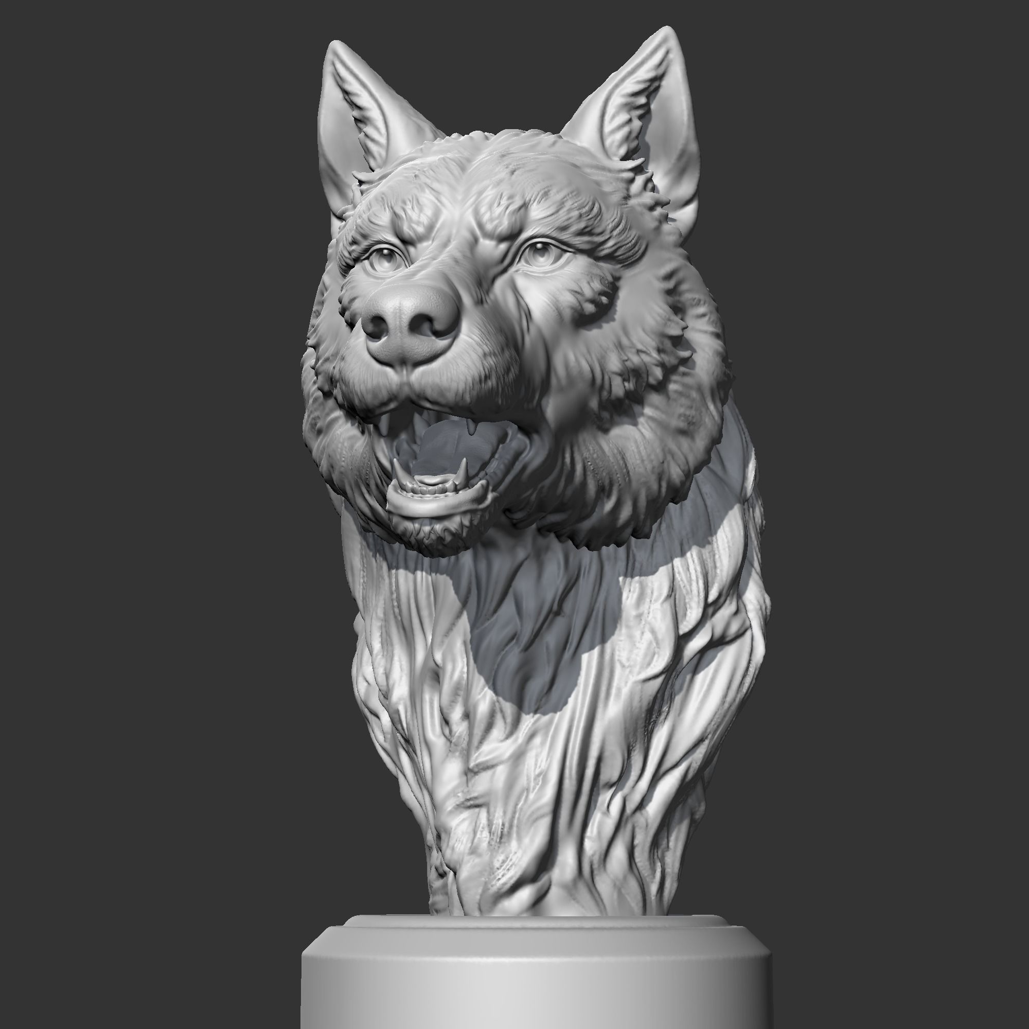 Wolf Head AM02 3D print model 3D print model_2