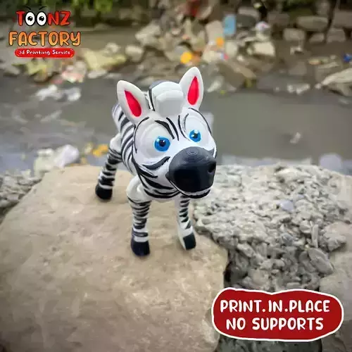 FLEXI PRINT-IN-PLACE ZEBRA ARTICULATED 3D print model