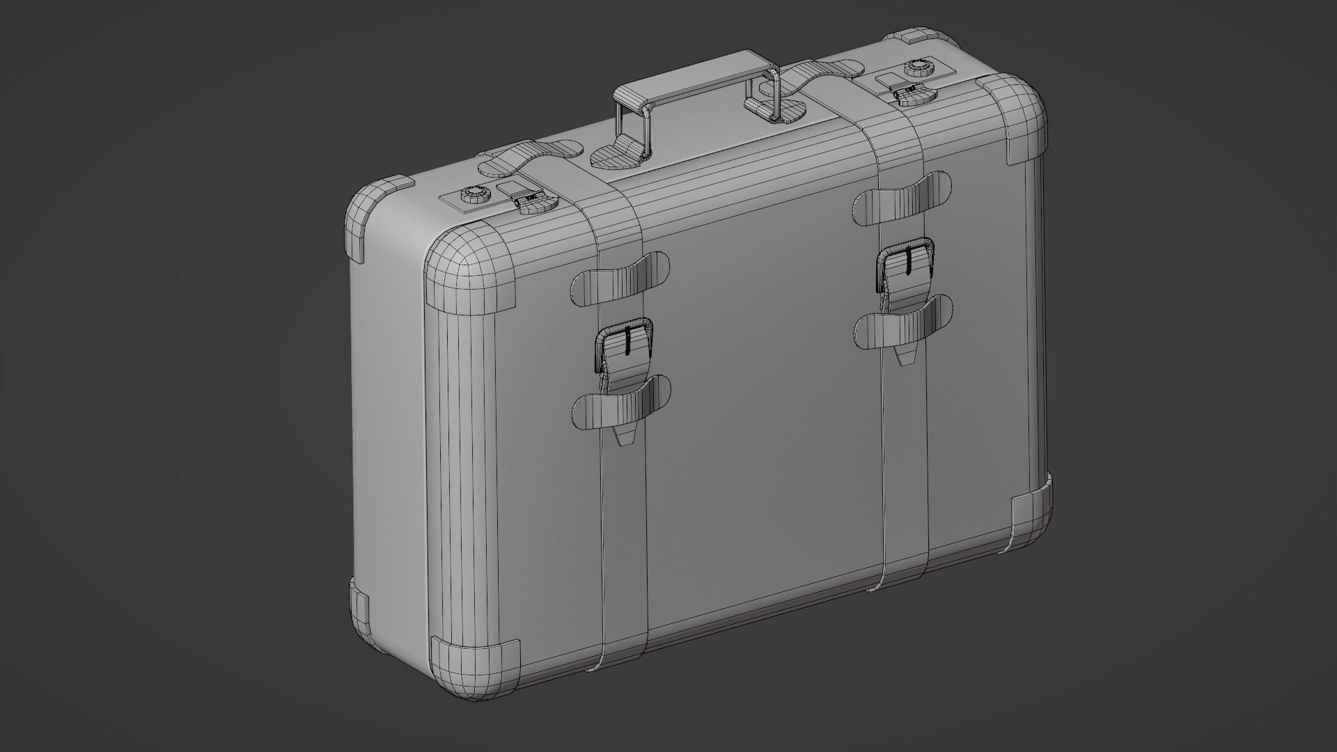 Vintage Leather Suitcase - Low-poly Game-ready 3D Model Low-poly 3D model_19