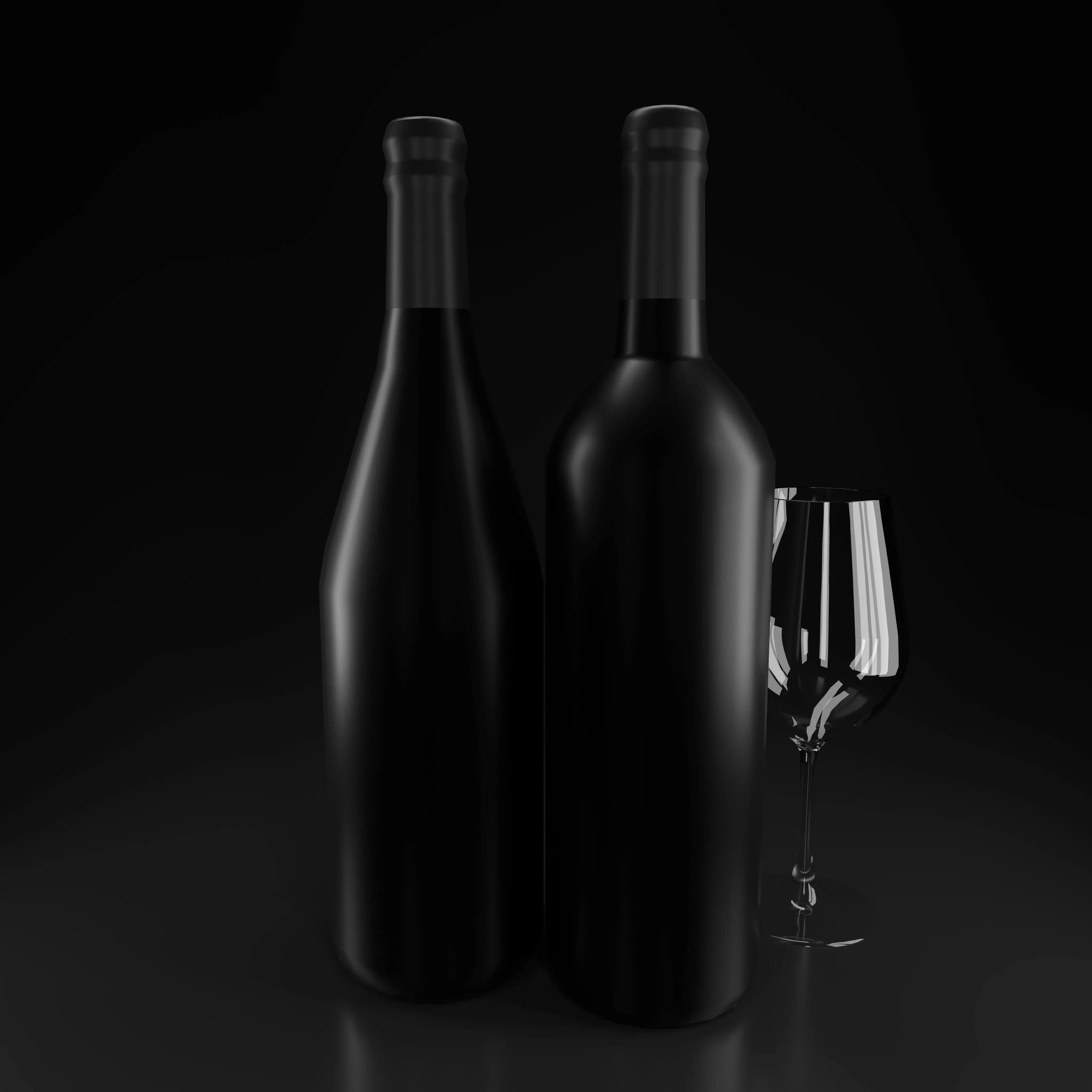 bottle wine Free low-poly 3D model