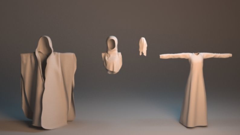 abaya star wars cloak 3D model_7