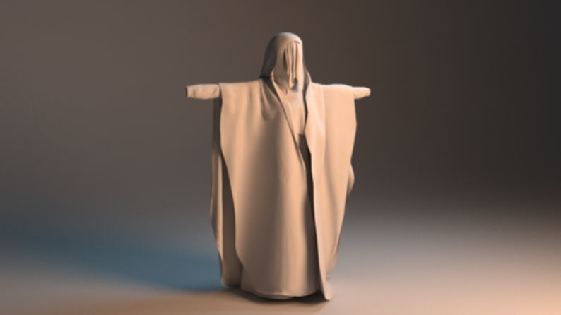 abaya star wars cloak 3D model_1