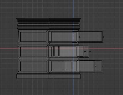 Desk 19th century Low-poly 3D model_3