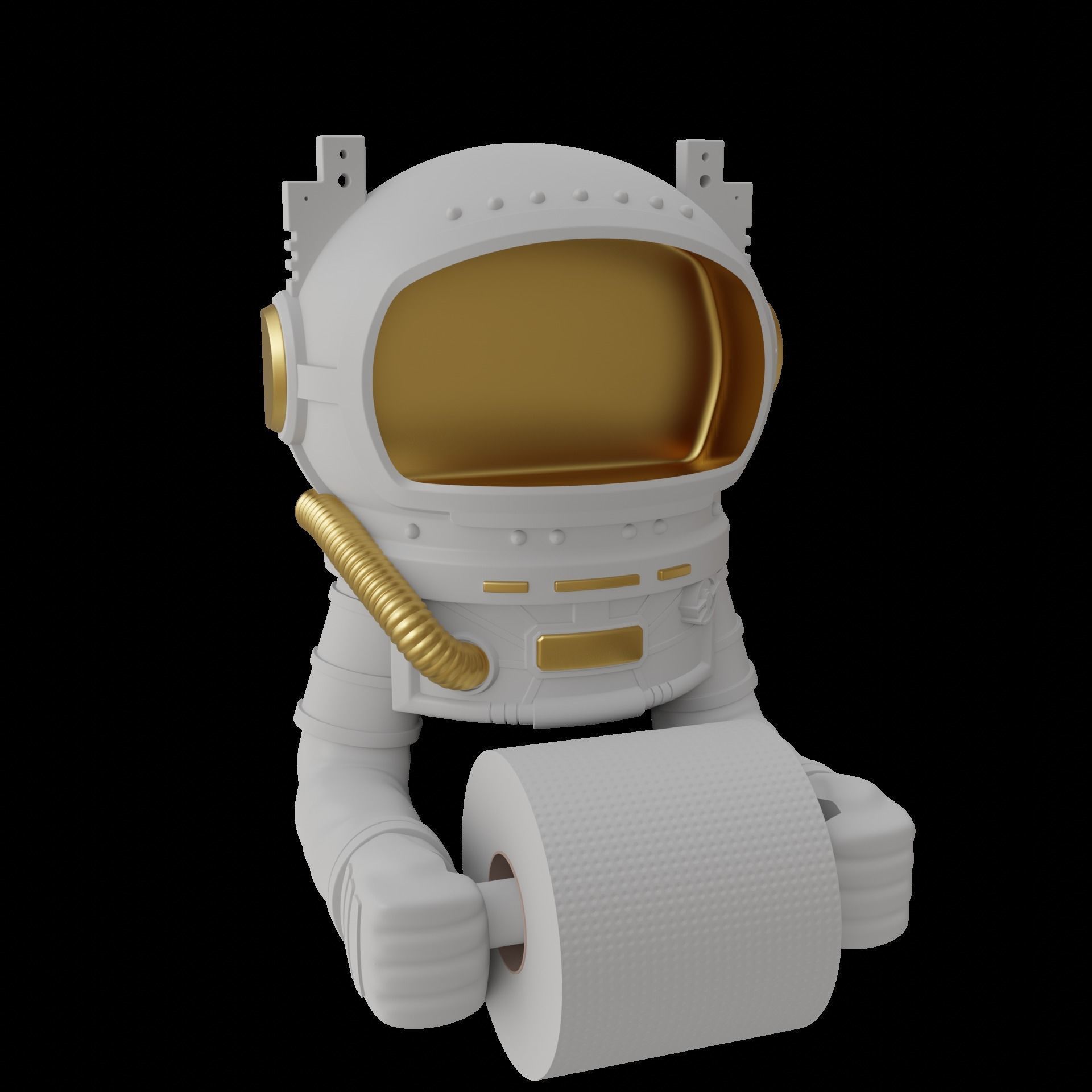 Astronaut Paper Holder Toilet 3D print model_12