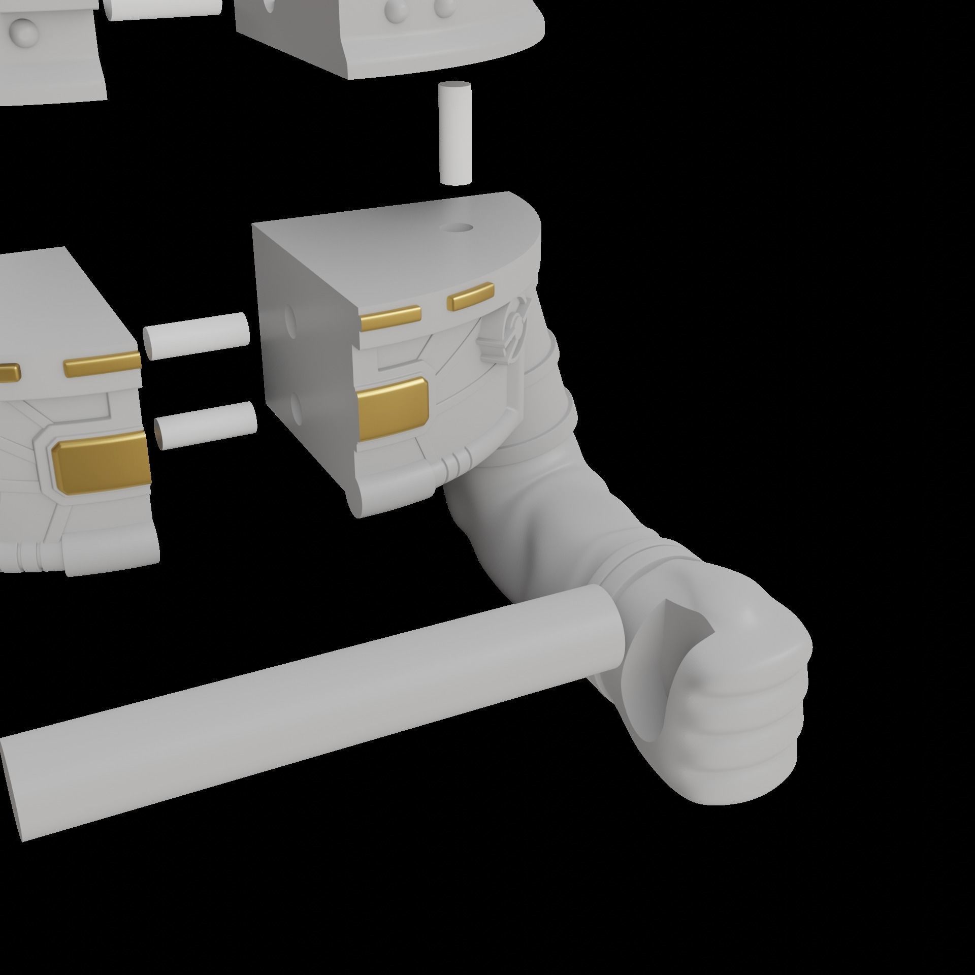 Astronaut Paper Holder Toilet 3D print model_8
