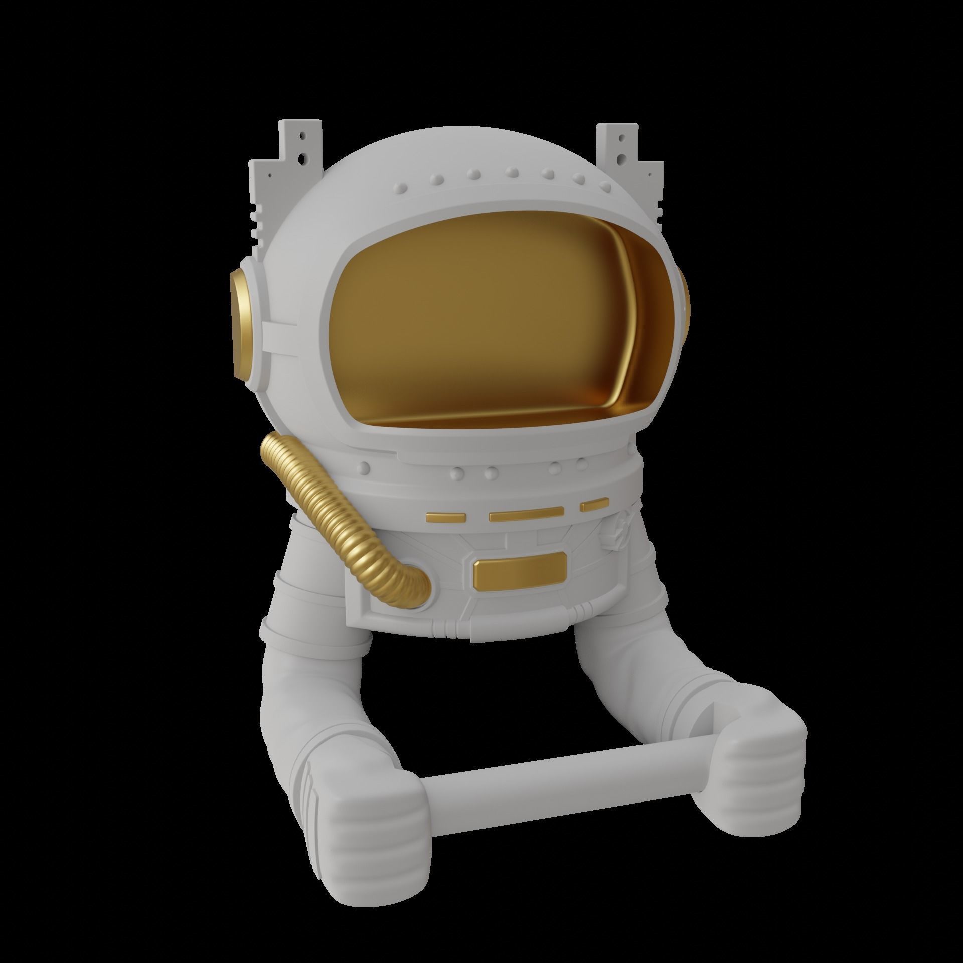 Astronaut Paper Holder Toilet 3D print model_2