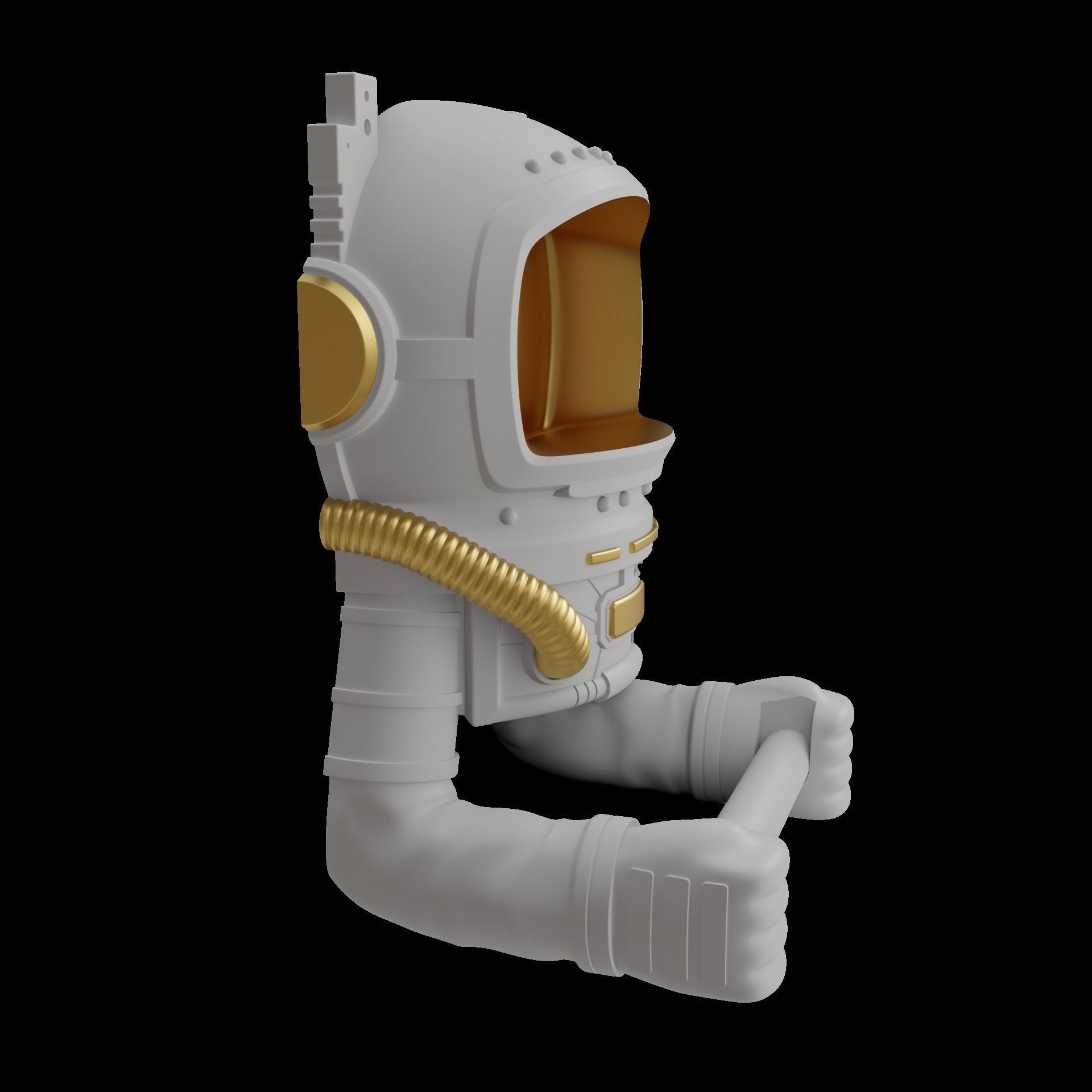 Astronaut Paper Holder Toilet 3D print model_5