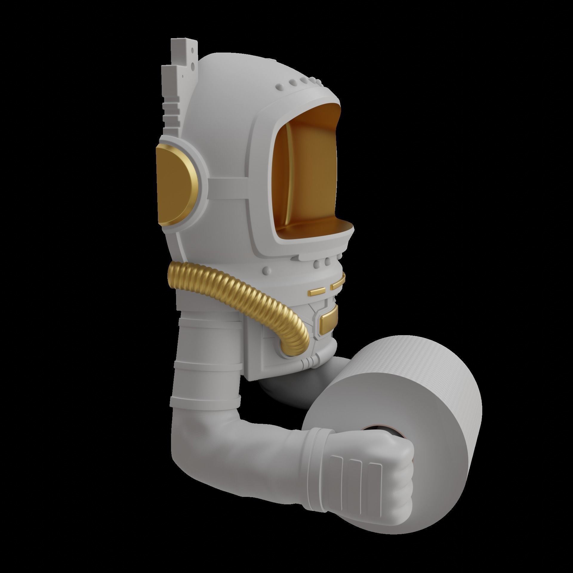 Astronaut Paper Holder Toilet 3D print model_15