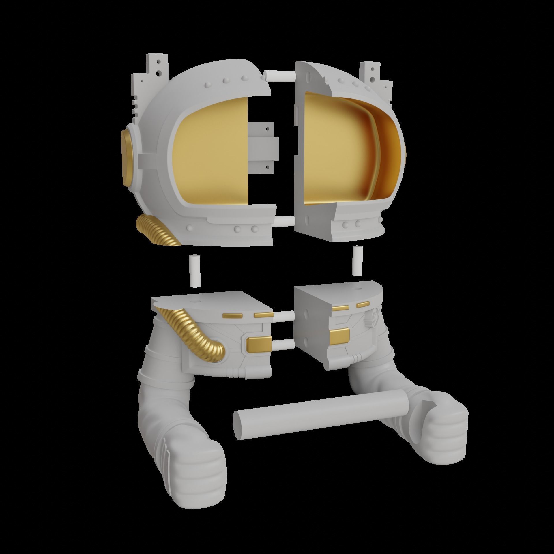 Astronaut Paper Holder Toilet 3D print model_6