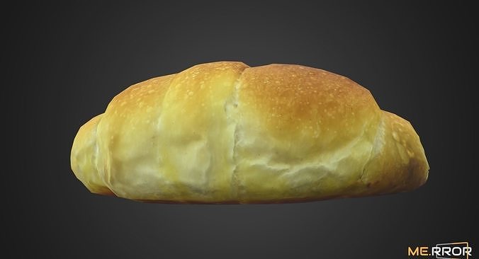 Game Ready Salted Butter Roll Bread Low-poly 3D model 7