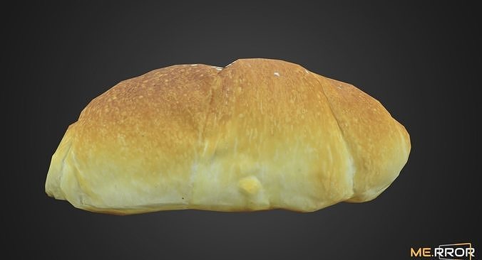 Game Ready Salted Butter Roll Bread Low-poly 3D model 6