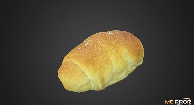 Game Ready Salted Butter Roll Bread Low-poly 3D model 4