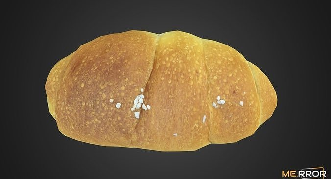 Game Ready Salted Butter Roll Bread Low-poly 3D model 5