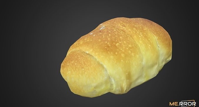 Game Ready Salted Butter Roll Bread Low-poly 3D model 2