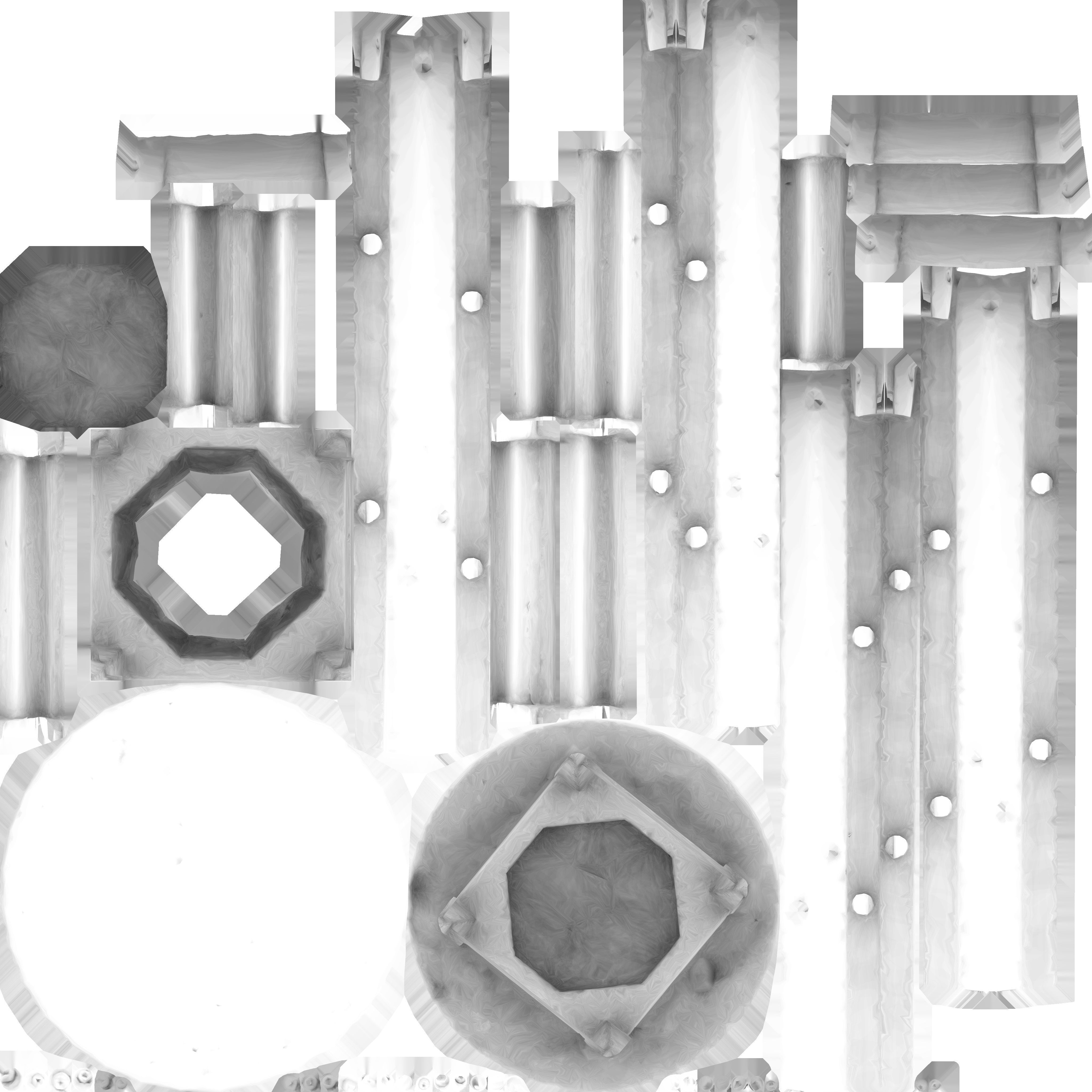 Game Ready High Wood Stool Low-poly 3D model_16