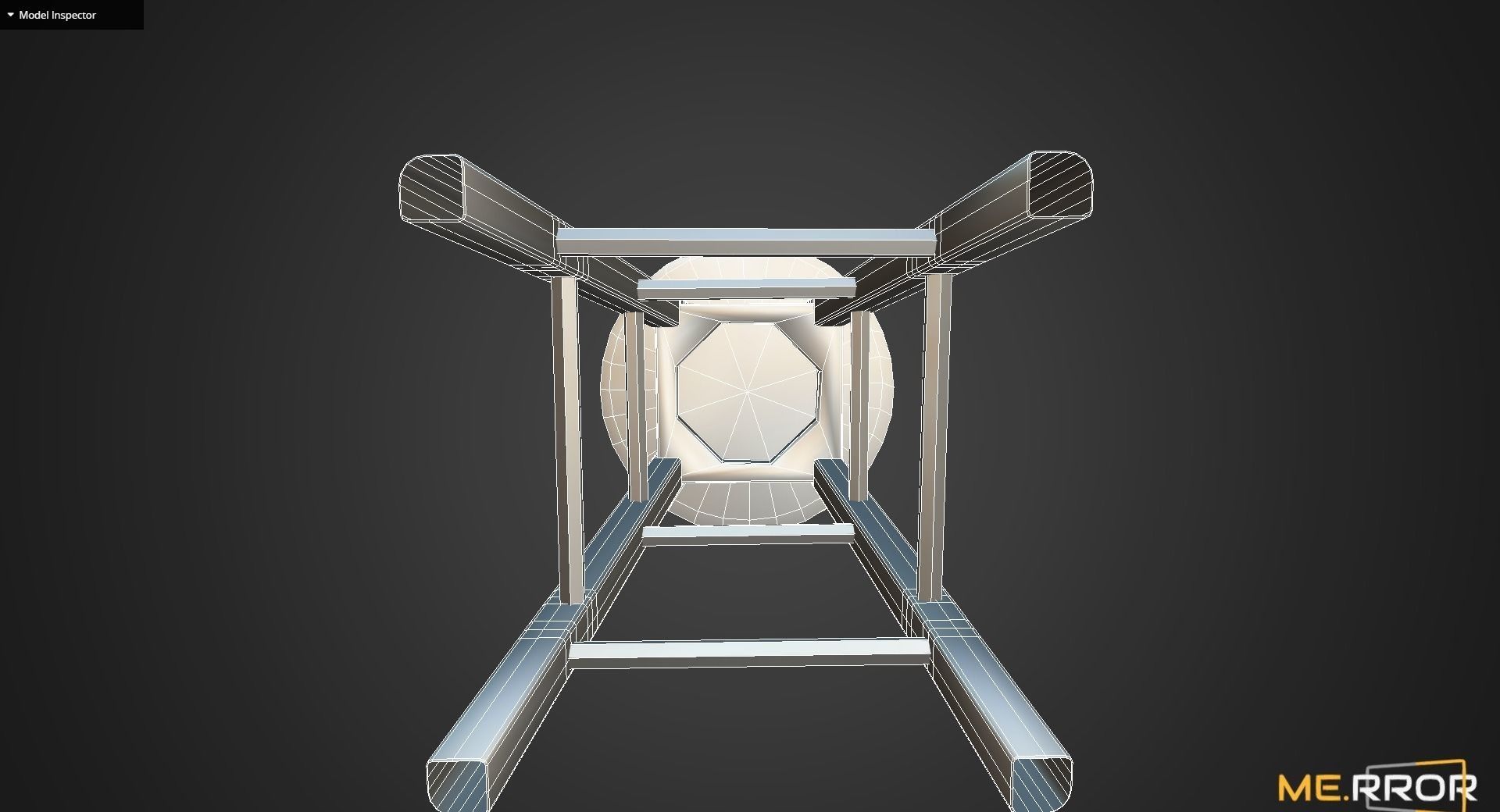 Game Ready High Wood Stool Low-poly 3D model_14