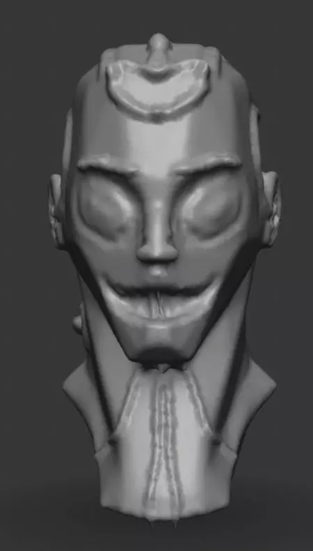 Alien Face Low-poly 3D model
