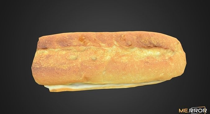 Game Ready Jambon Beurre Ham Baguette Sandwitch Low-poly 3D model 3