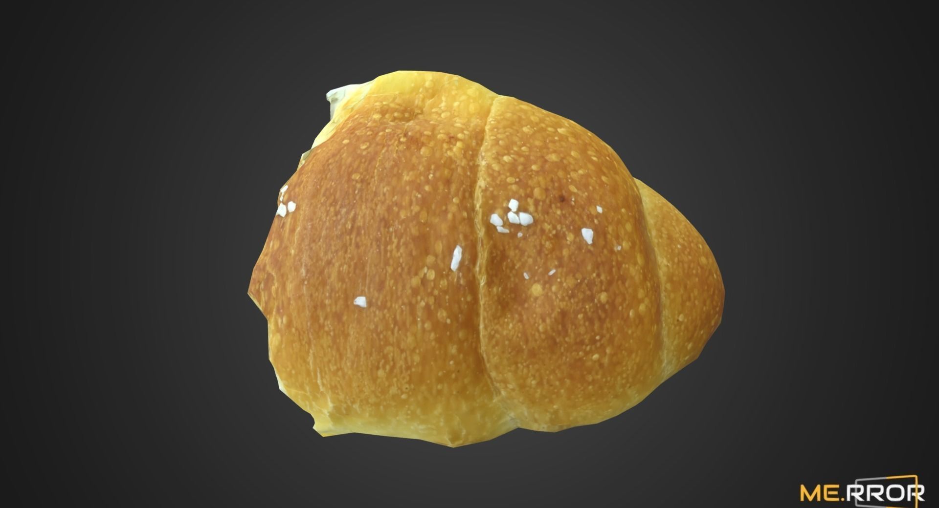 Game Ready Torn Salted Butter Roll Bread Low-poly 3D model_4