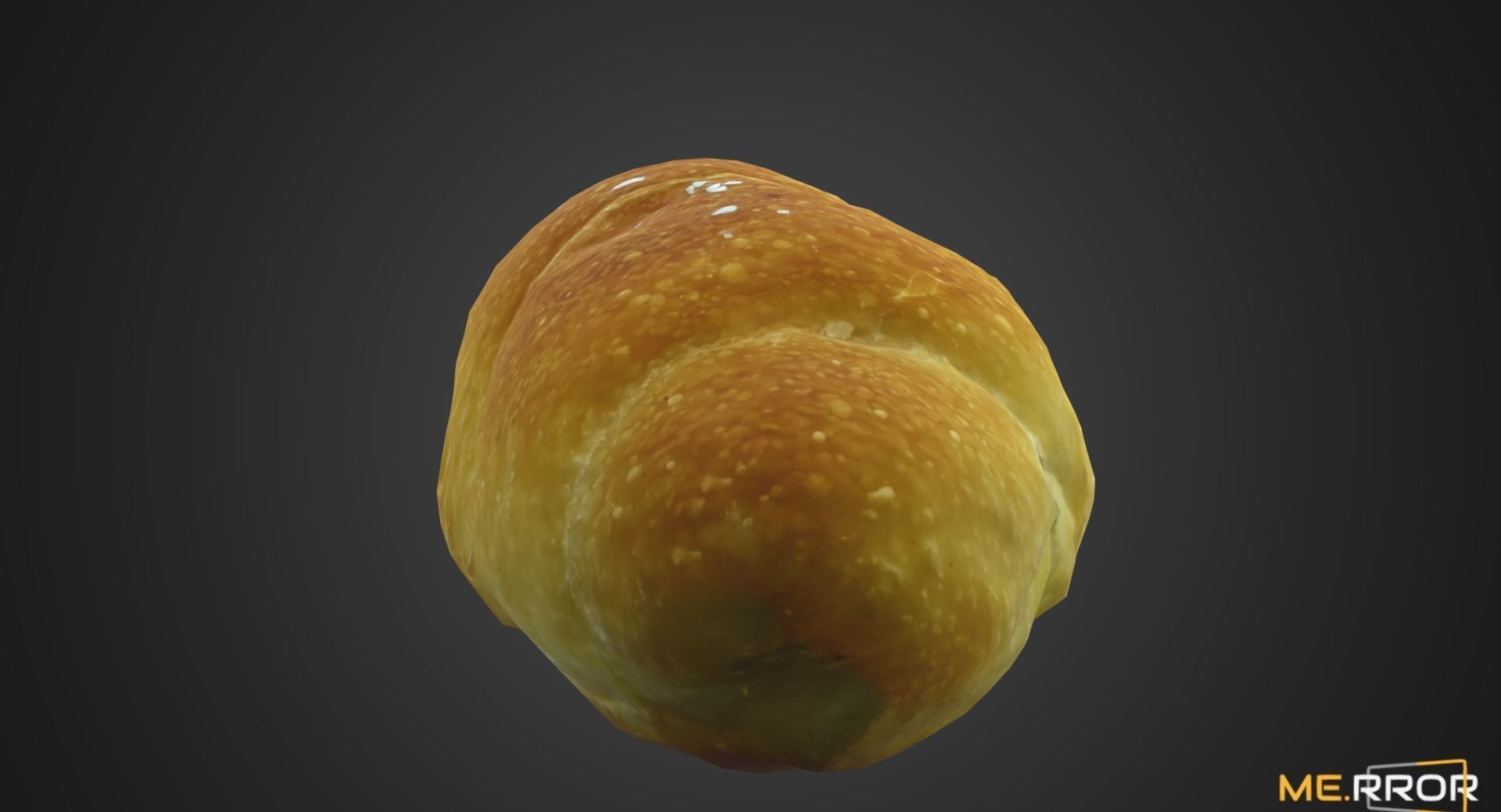 Game Ready Torn Salted Butter Roll Bread Low-poly 3D model_6