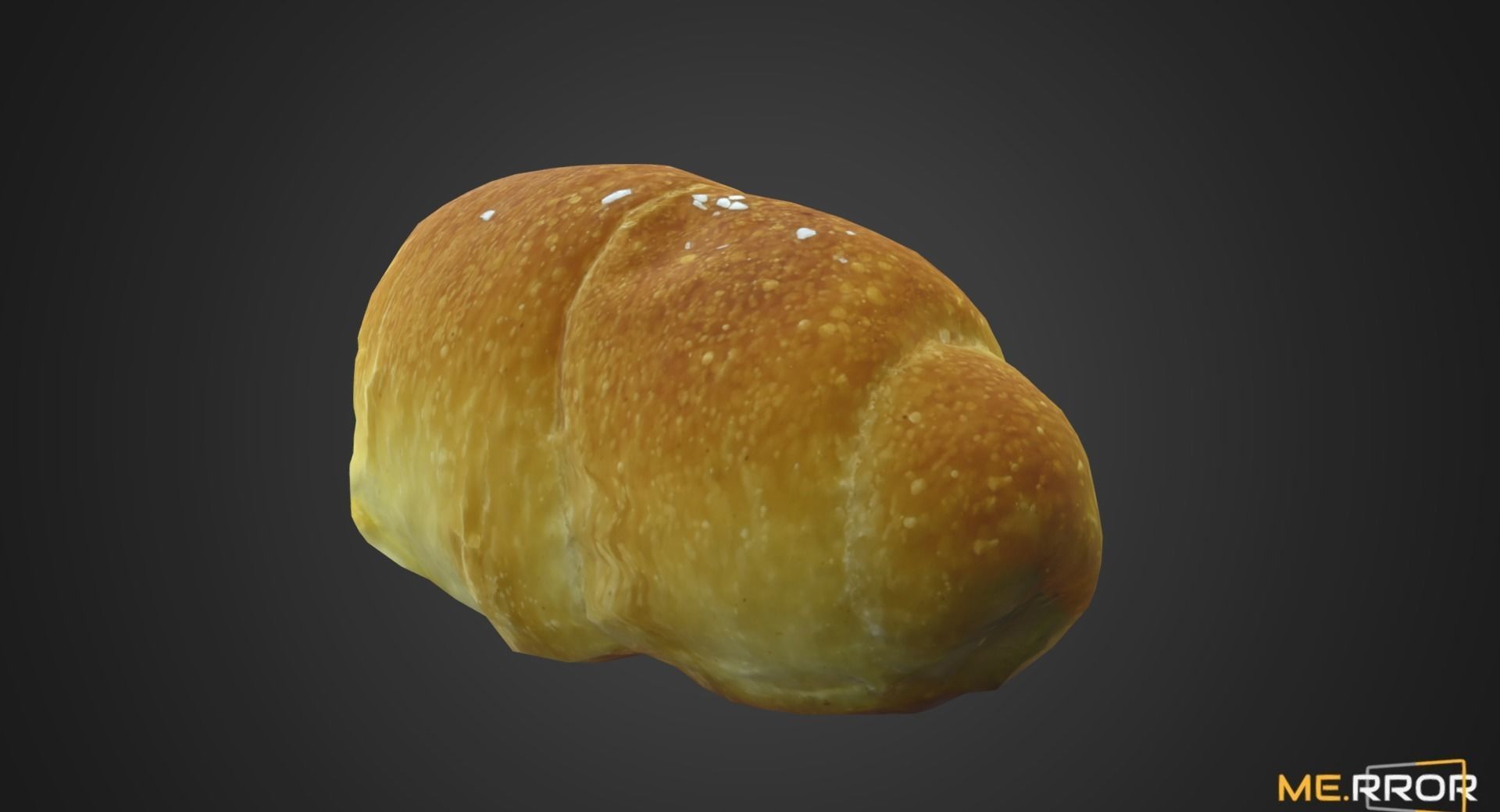Game Ready Torn Salted Butter Roll Bread Low-poly 3D model_1