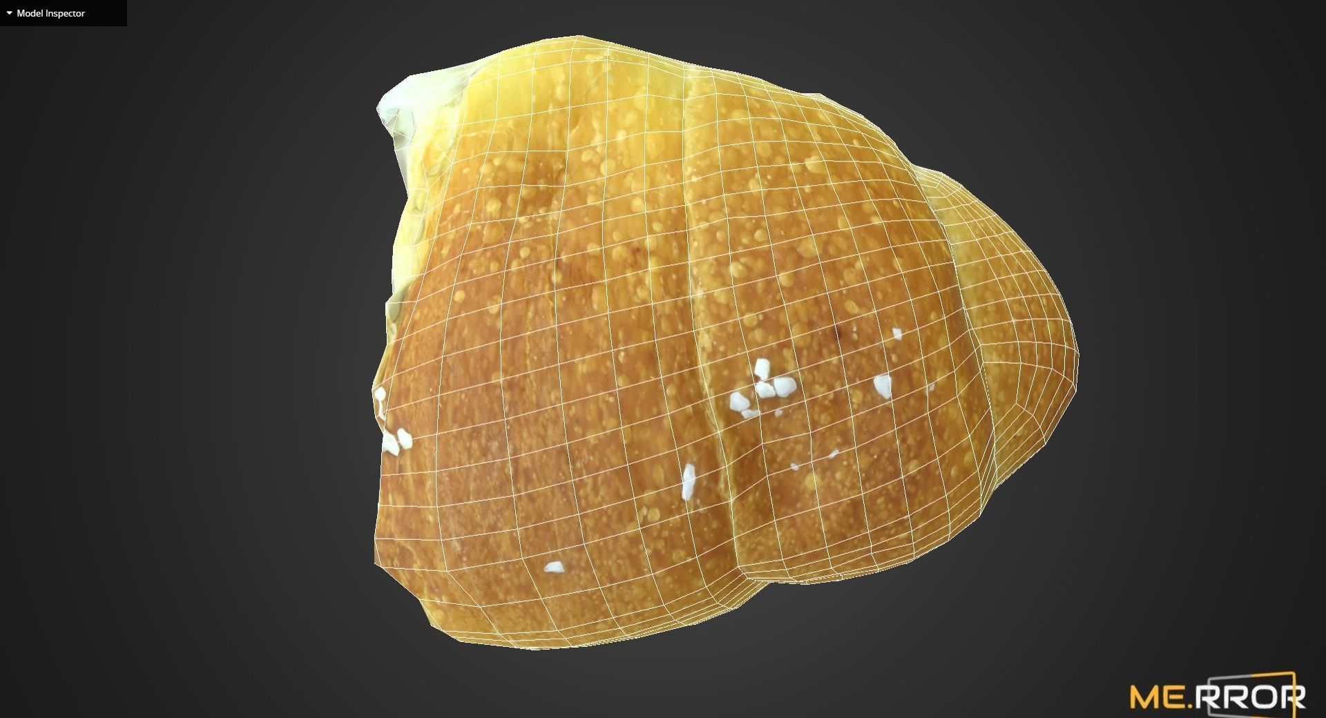 Game Ready Torn Salted Butter Roll Bread Low-poly 3D model_10