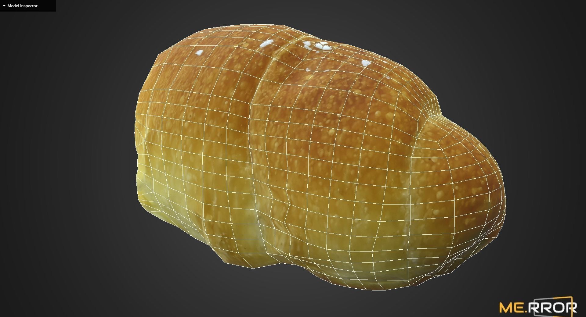 Game Ready Torn Salted Butter Roll Bread Low-poly 3D model_9