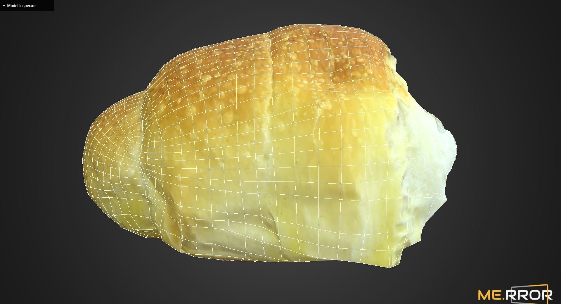 Game Ready Torn Salted Butter Roll Bread Low-poly 3D model_7