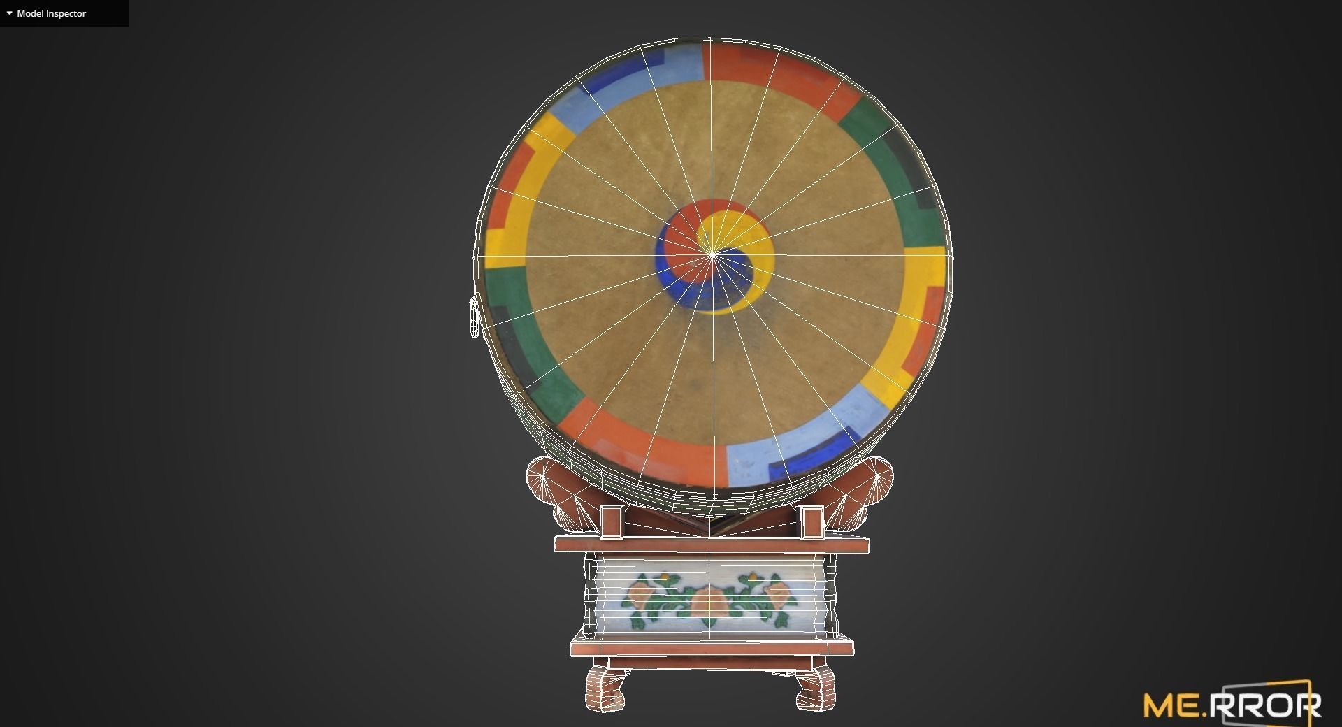 Game Ready Korean Traditional Drum called Buk Low-poly 3D model_7