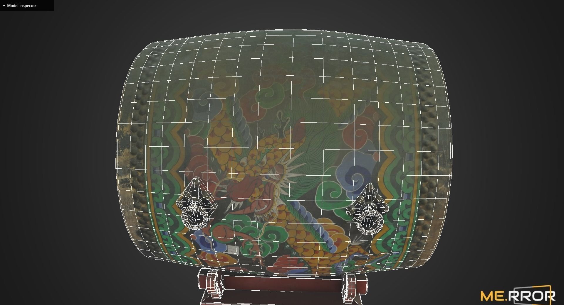 Game Ready Korean Traditional Drum called Buk Low-poly 3D model_10